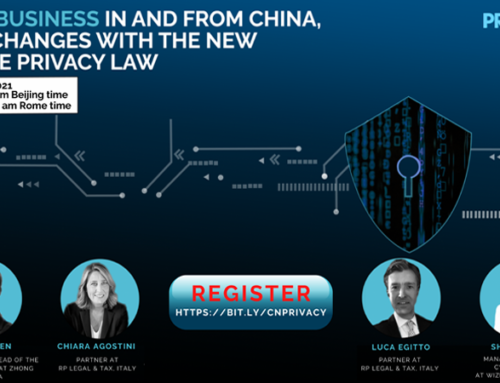 Evento | 24 novembre 2021: gli avvocati Chiara Agostini e Luca Egitto speaker al seminario “Doing business in and from China, what changes with the new Chinese privacy law”