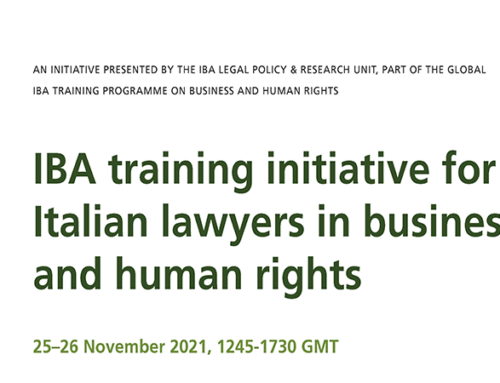 Evento | RP Legal & Tax tra i supporter del training IBA per avvocati italiani su pratica legale e diritti umani. Emiliano Giovine tra gli speaker